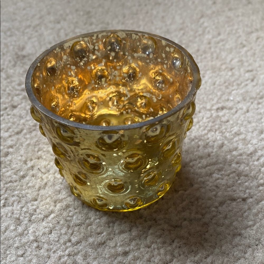 Amber Glass Votive Candle Holder